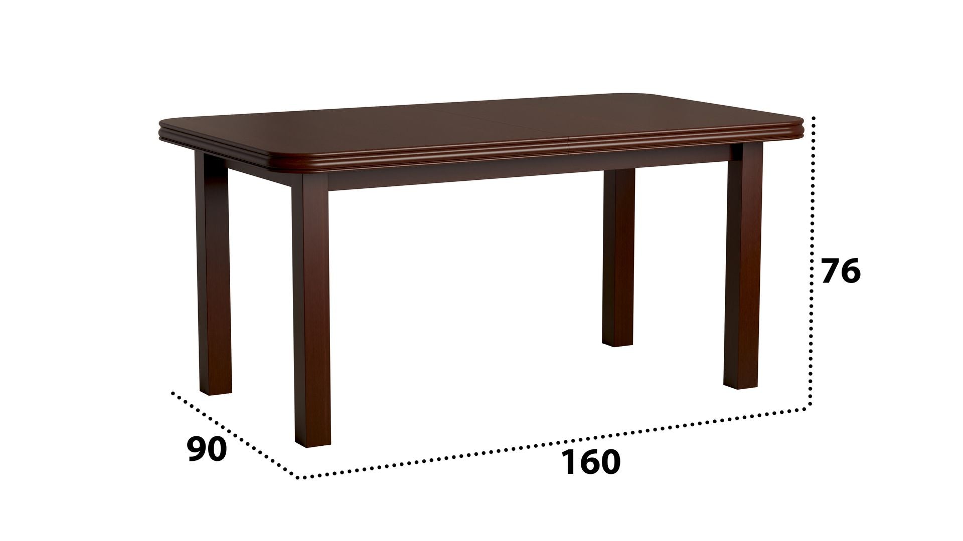 Set masa extensibila 160/200x90 cm MB-13 Venus5 cu 8 scaune tapitate Roma4 O 25b, nuc, lemn masiv de fag, MDF, stofa