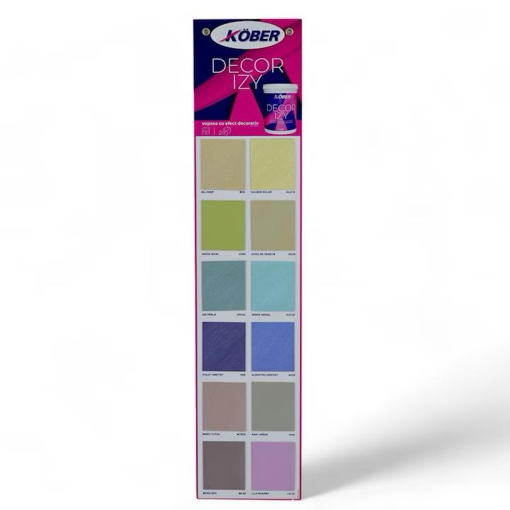 Vopsea decorativa, Kober Decor Izy, maro tutun, efect sidefat si texturat, 0.9 litri