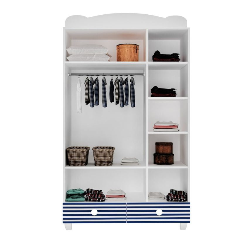 Dormitor tineret, Aqua marine, Alb Albastru, MDF