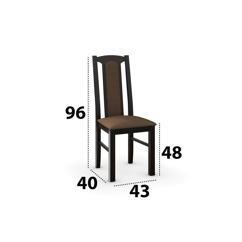 Set masa extensibila 120x150cm cu 4 scaune tapitate, mb-13 max5 si s-37 boss7 w15, wenge, lemn masiv, stofa