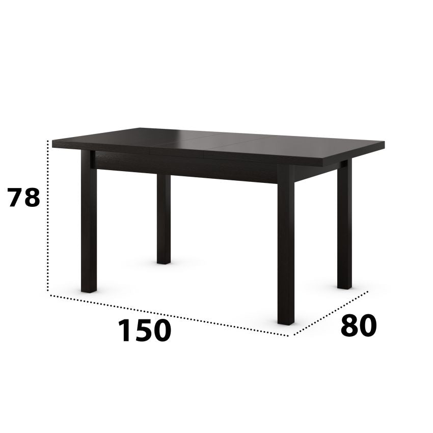 Set masa extensibila 120x150cm cu 4 scaune tapitate, mb-13 max5 si s-37 boss7 w15, wenge, lemn masiv, stofa