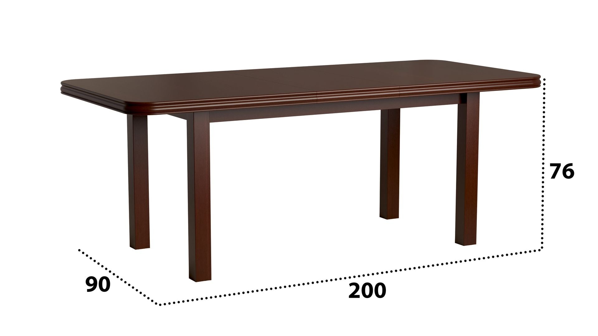 Set masa extensibila 160/200x90 cm MB-13 Venus5 cu 8 scaune tapitate Roma4 O 25b, nuc, lemn masiv de fag, MDF, stofa