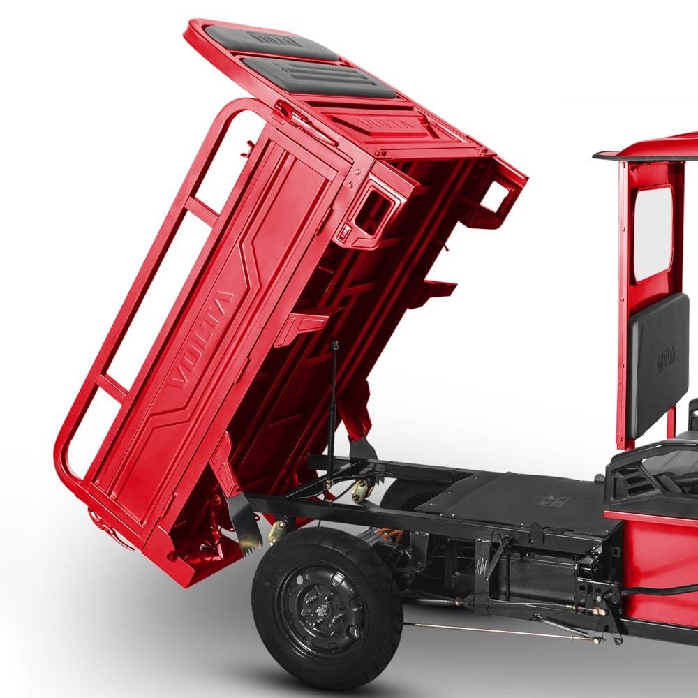 Voltarom Hercules, Motor 3900W, 72V, 45Ah, viteza maxima 45 km pe ora, pana la 50km autonomie, Cu Permis, Triciclu Electric, Cu cabina Rosu