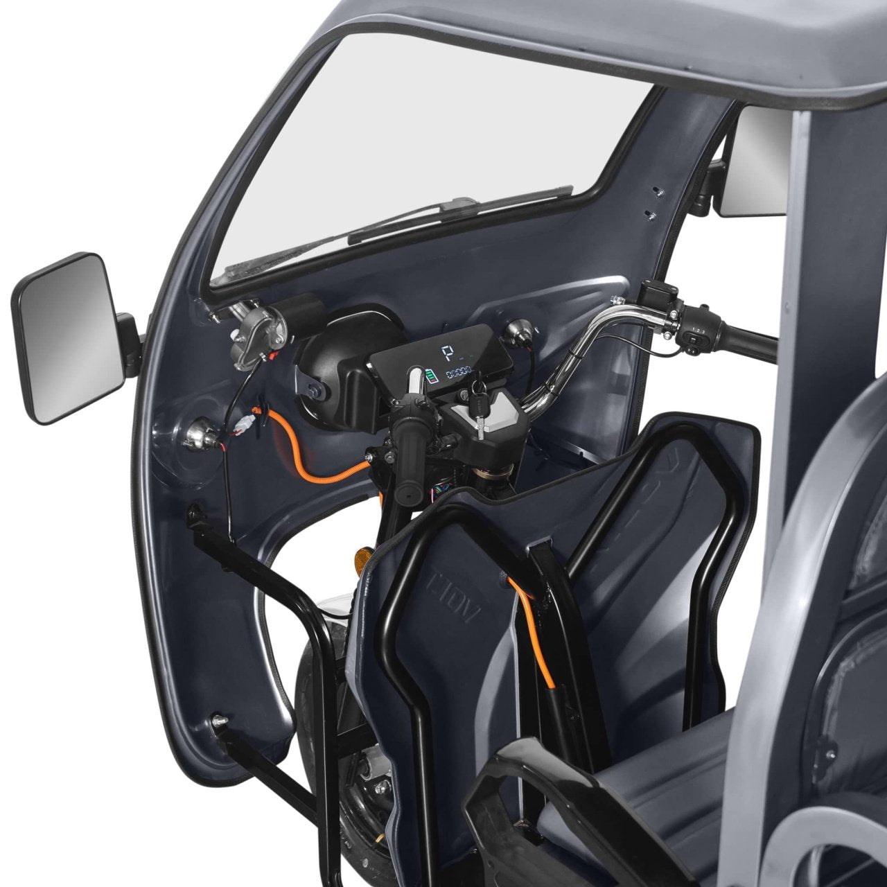 Voltarom Hercules, motor 3900W, 72V, 45 AH, viteza maxima 45 km pe ora, pana la 50km autonomie, Cu Permis, Triciclu Electric Tuk Tuk cu cabina, Gri