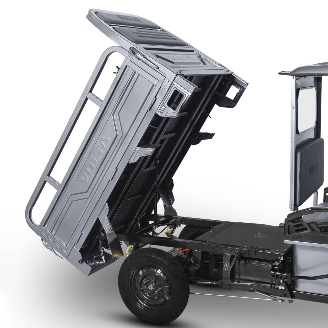 Voltarom Hercules, Motor 3900W, 72V, 120Ah, pana la 120Km autonomie, 25 km pe ora viteza maxima, FARA Permis, Triciclu Electric Tuk Tuk, Cu Cabină Gri