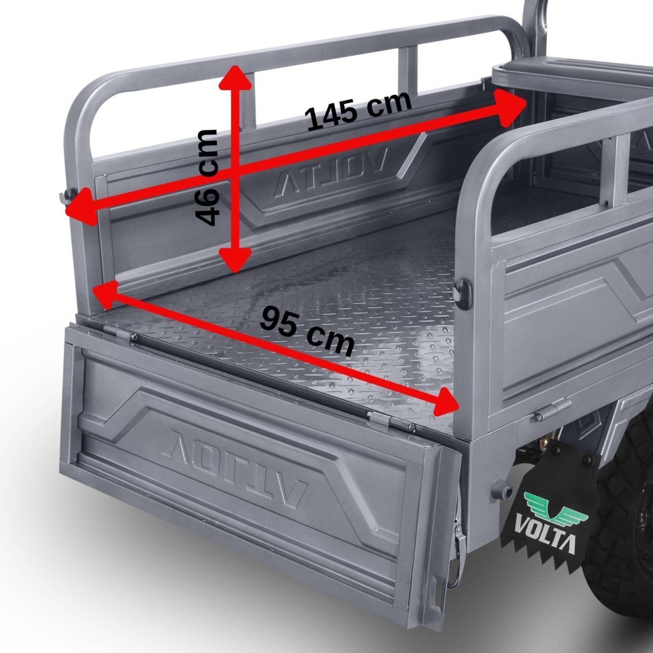 Voltarom Hercules, Motor 3900W, 72V, 120Ah, pana la 120Km autonomie, 25 km pe ora viteza maxima, FARA Permis, Triciclu Electric Tuk Tuk, Cu Cabină Gri