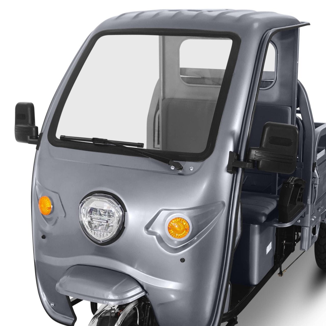 Voltarom Hercules, Motor 3900W, 72V, 120Ah, pana la 120Km autonomie, 25 km pe ora viteza maxima, FARA Permis, Triciclu Electric Tuk Tuk, Cu Cabină Gri